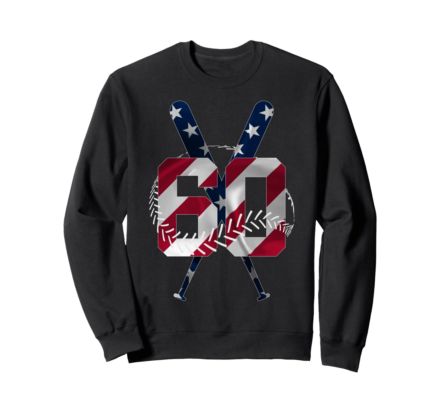 Number 60 Years Baseball 60Th Sweatshirt - Aesthetic Graphic Unisex - T-Shirt, Sweatshirt, Hoodie