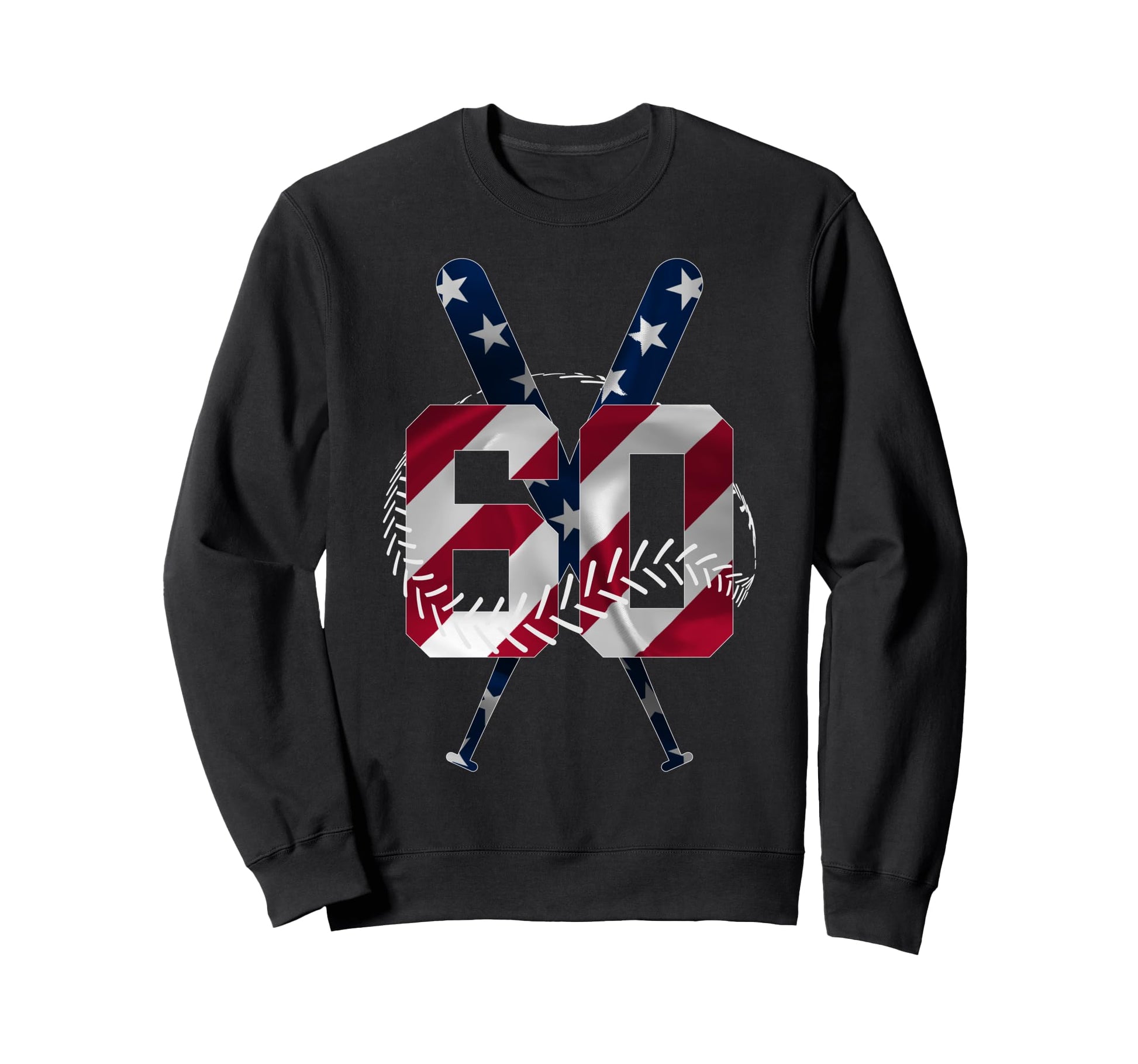 Number 60 Years Baseball 60Th Sweatshirt - Aesthetic Graphic Unisex - T-Shirt, Sweatshirt, Hoodie