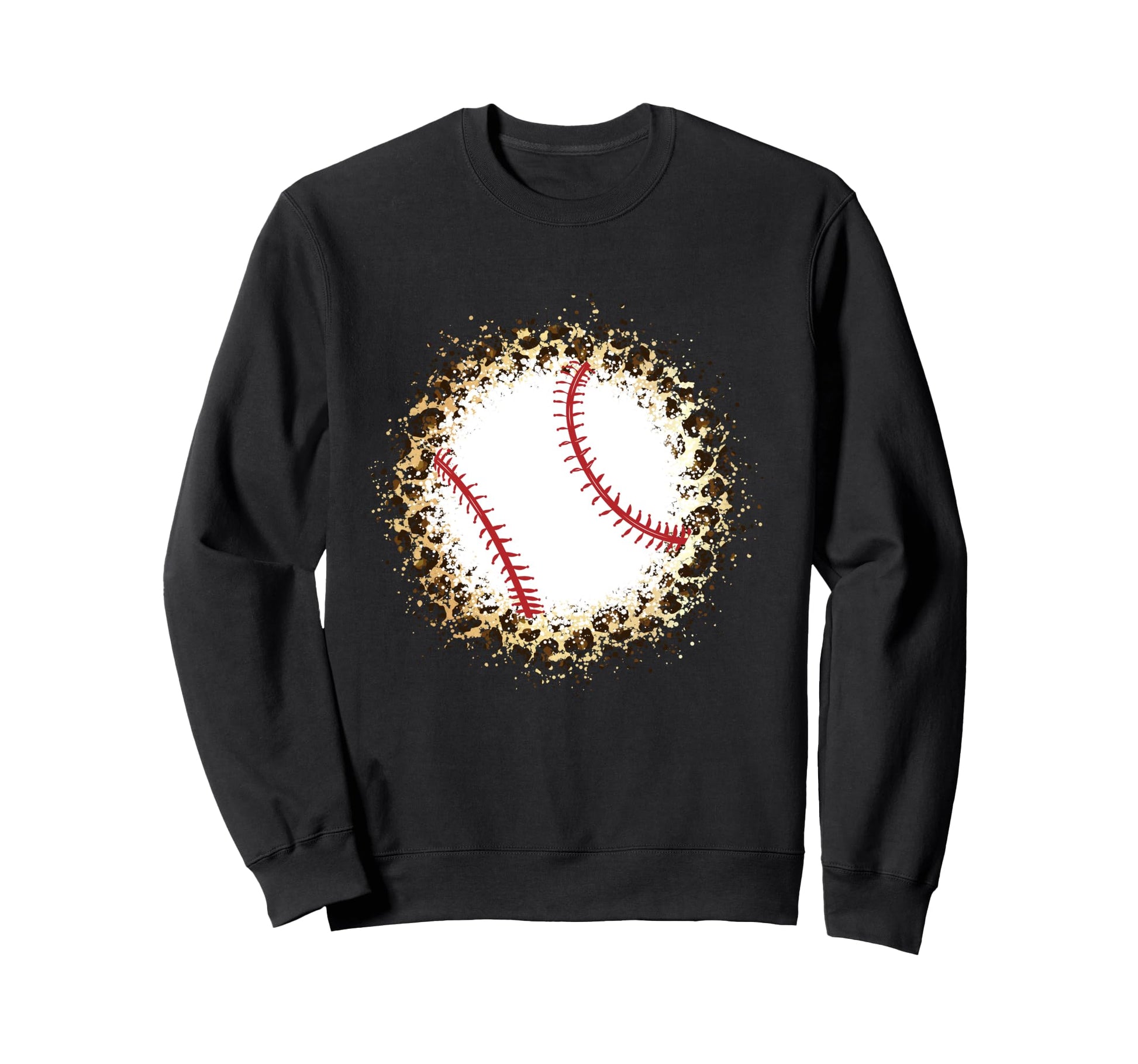 Bleached Baseball Leopard Baseball Sweatshirt - Trendy Graphic Men Women - T-Shirt, Sweatshirt, Hoodie