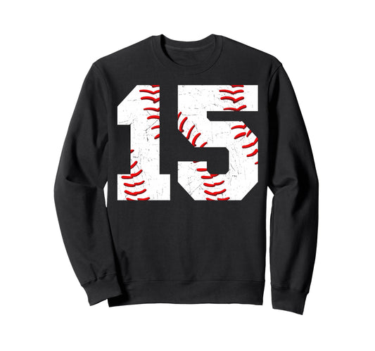 15 Birthday Baseball Theme Bday Sweatshirt - Streetwear Style for Adults - T-Shirt, Sweatshirt, Hoodie