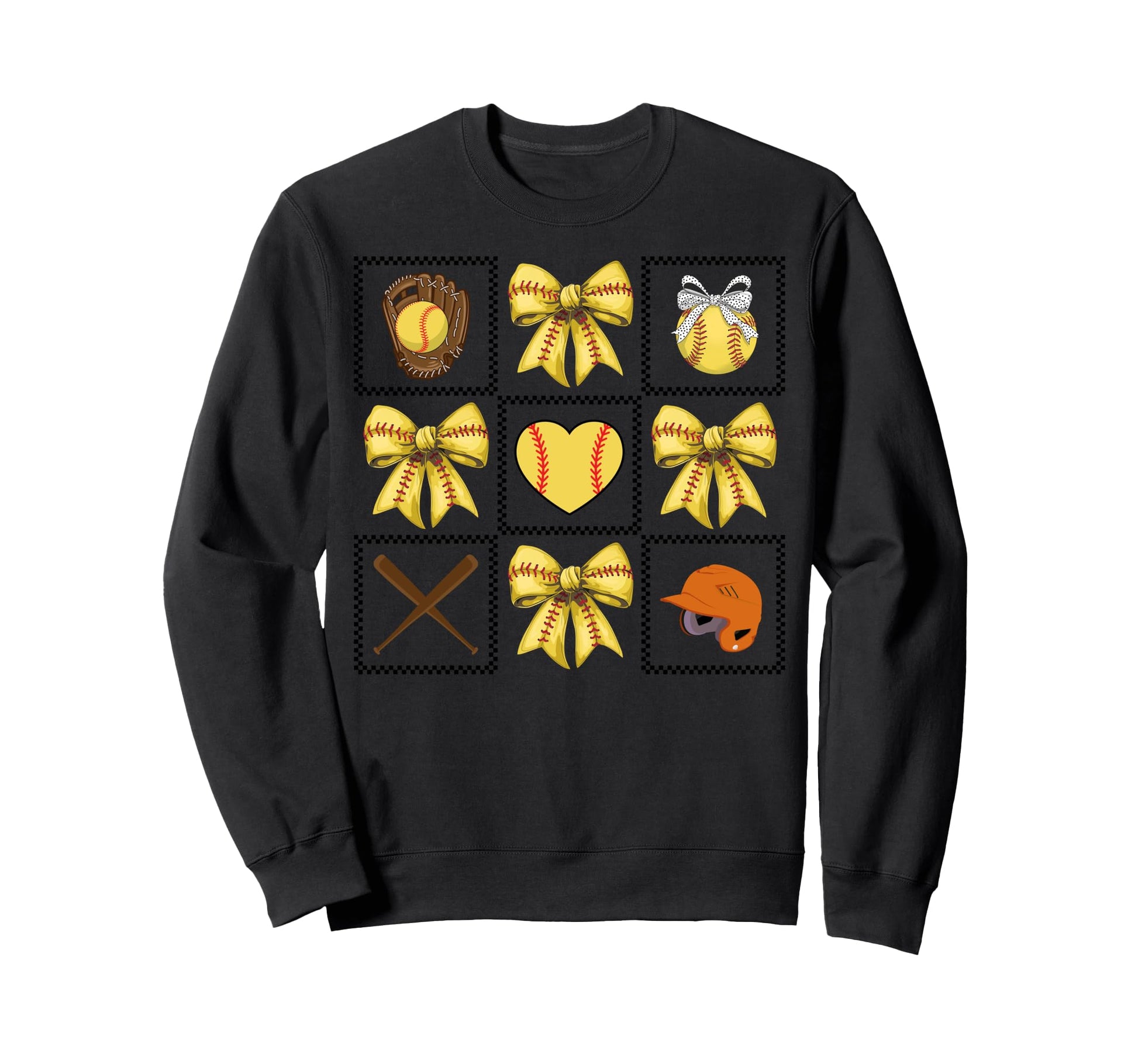 Baseball Bow Glove Ball Bat Helmet Sweatshirt - Streetwear Style Men Women - T-Shirt, Sweatshirt, Hoodie
