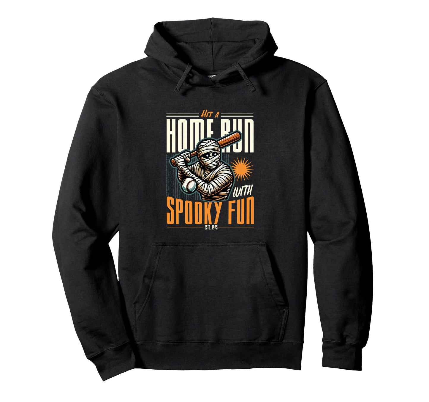 Spooky Mummy Baseball Player Ready To Hoodie - Trendy Graphic Men Women - T-Shirt, Sweatshirt, Hoodie