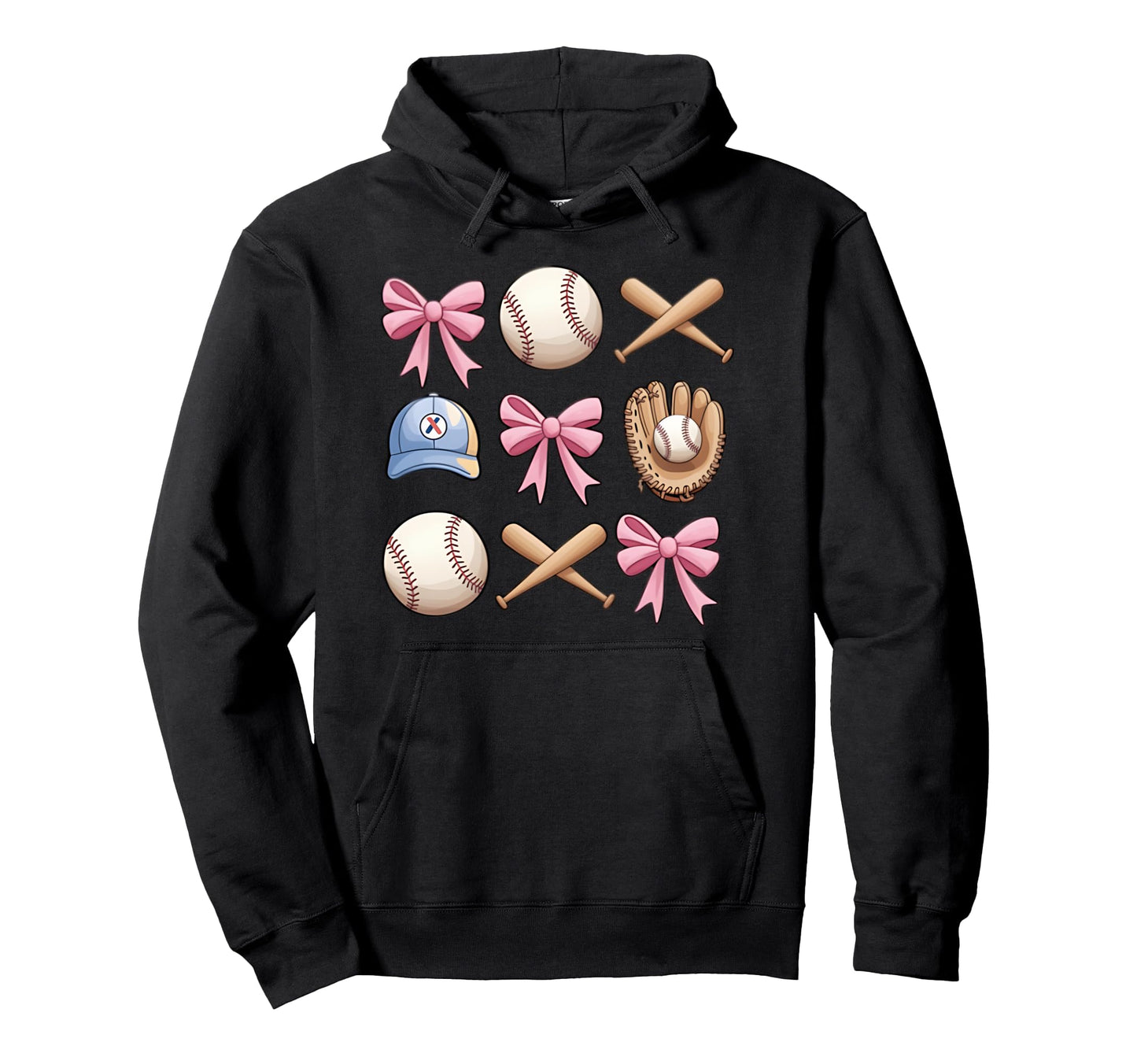 Baseball Coquette Bow Mom Sister Hoodie - Trendy Graphic Unisex - T-Shirt, Sweatshirt, Hoodie