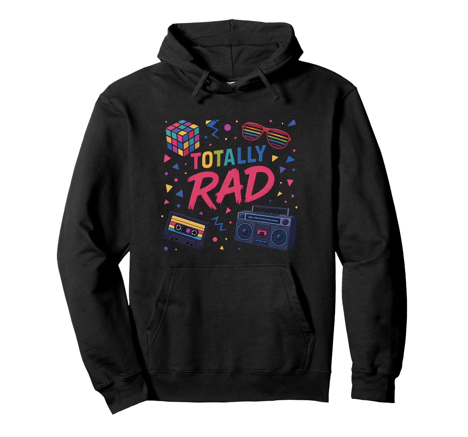 80S Totally Rad Vibe Throwback Party Costume Hoodie - Unique Graphic Unisex - T-Shirt, Sweatshirt, Hoodie