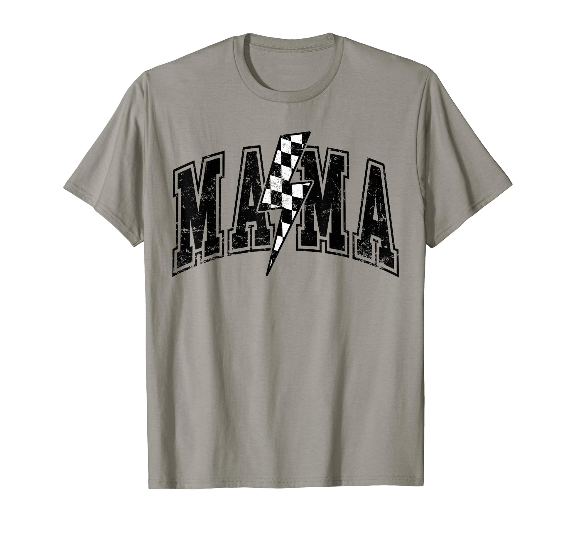 Mama Lightning Bolt Checkered Mothers T-Shirt - Custom Art Print Men Women - T-Shirt, Sweatshirt, Hoodie