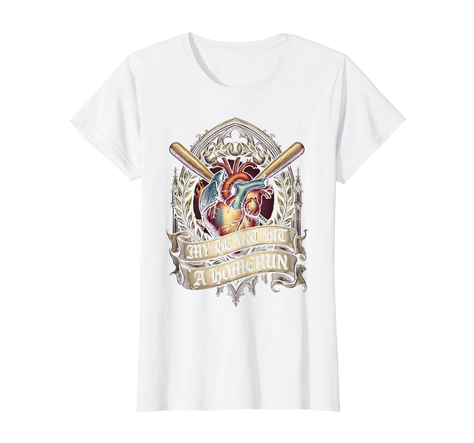 My Heart Hit Homerun Baseball Mom T-Shirt - Casual Everyday Wear Men Women - T-Shirt, Sweatshirt, Hoodie