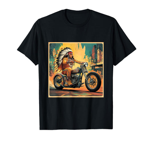 American Motorcycle Indian Mens T-Shirt - Streetwear Style for Adults - T-Shirt, Sweatshirt, Hoodie