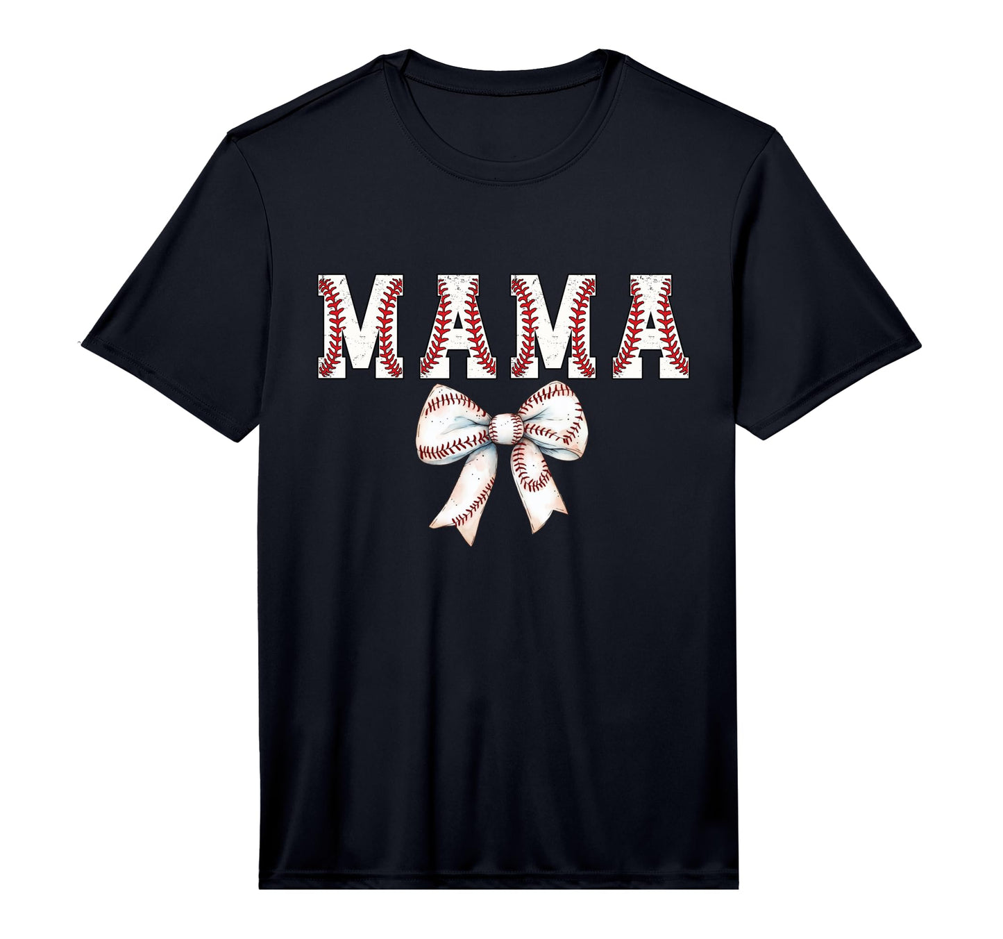 Baseball Mom Bow Baseball Mama T-Shirt - Casual Everyday Wear Men Women - T-Shirt, Sweatshirt, Hoodie