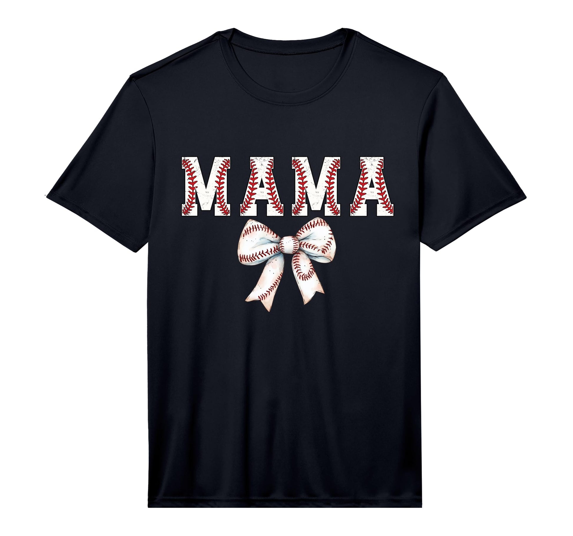 Baseball Mom Bow Baseball Mama T-Shirt - Casual Everyday Wear Men Women - T-Shirt, Sweatshirt, Hoodie