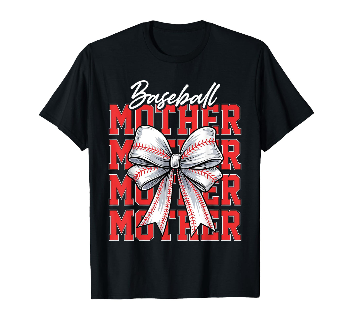 Mom Supporter Mama Baseball Mother T-Shirt - Novelty Apparel for Adults - T-Shirt, Sweatshirt, Hoodie