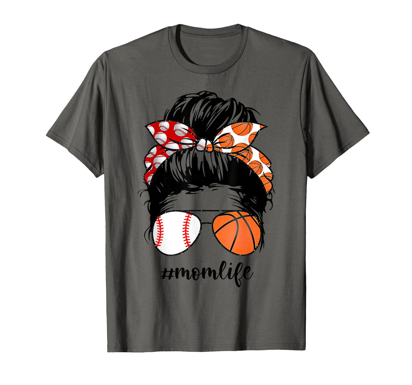 Mom Life Baseball Basketball Mom T-Shirt - Minimalist Print for Adults - T-Shirt, Sweatshirt, Hoodie