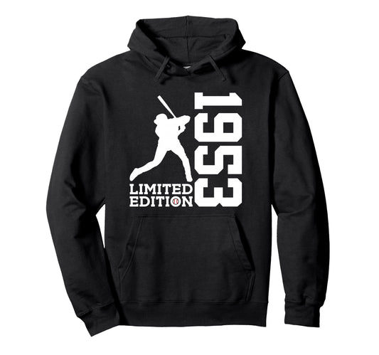 73Rd Birthday Baseball 1953 Hoodie - Custom Art Print Unisex - T-Shirt, Sweatshirt, Hoodie