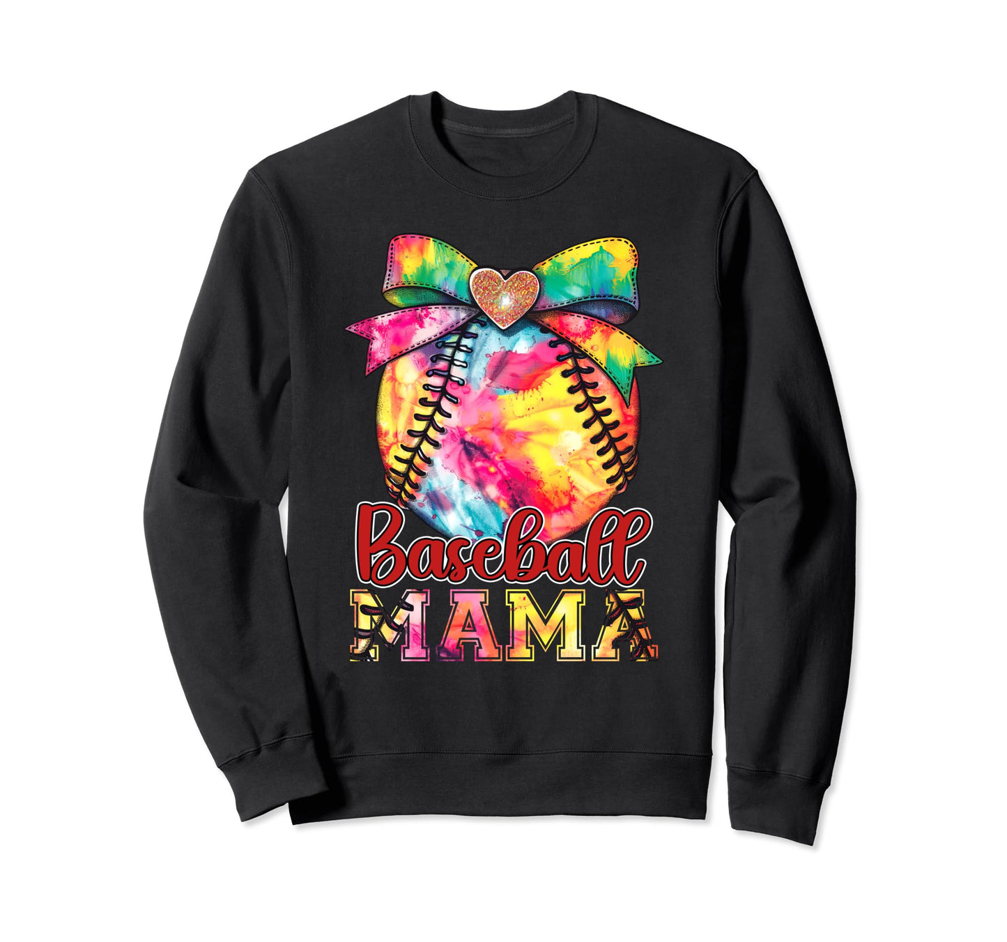 Baseball Mama Colorful Tie Dye Sweatshirt - Streetwear Style for Adults - T-Shirt, Sweatshirt, Hoodie