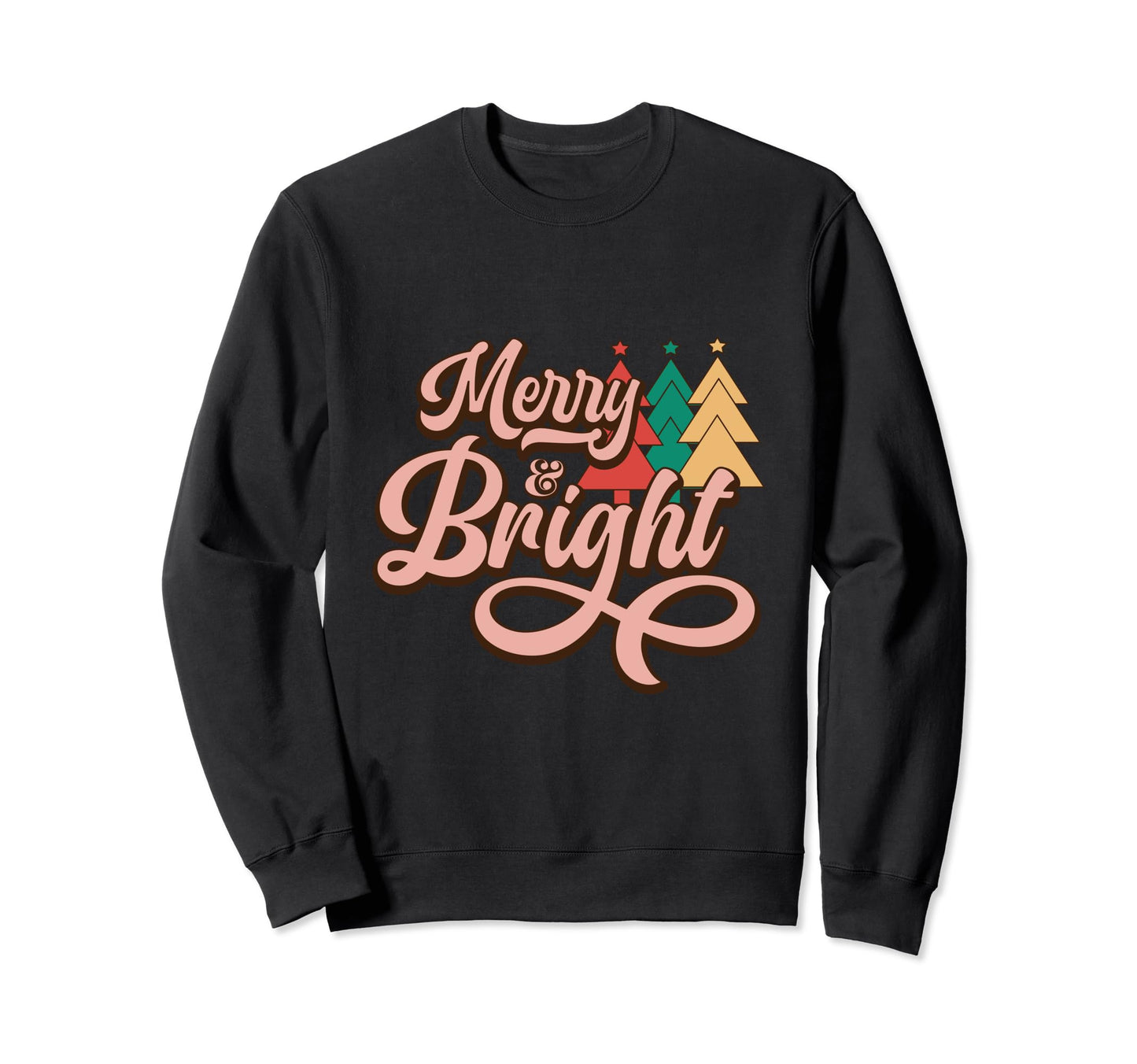 Holiday Merry Bright Word Art Sweatshirt - Custom Art Print Unisex - T-Shirt, Sweatshirt, Hoodie