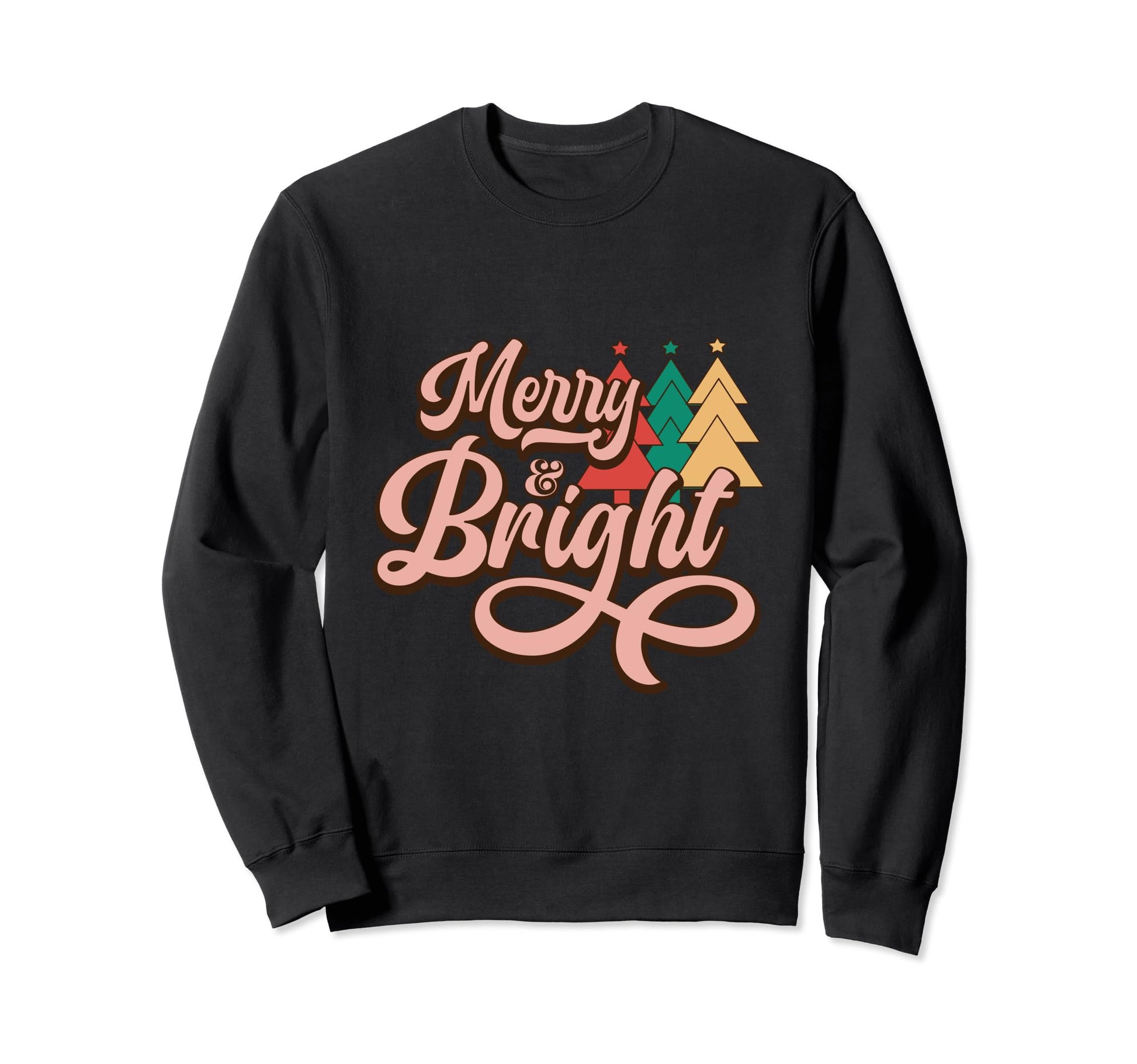 Holiday Merry Bright Word Art Sweatshirt - Custom Art Print Unisex - T-Shirt, Sweatshirt, Hoodie