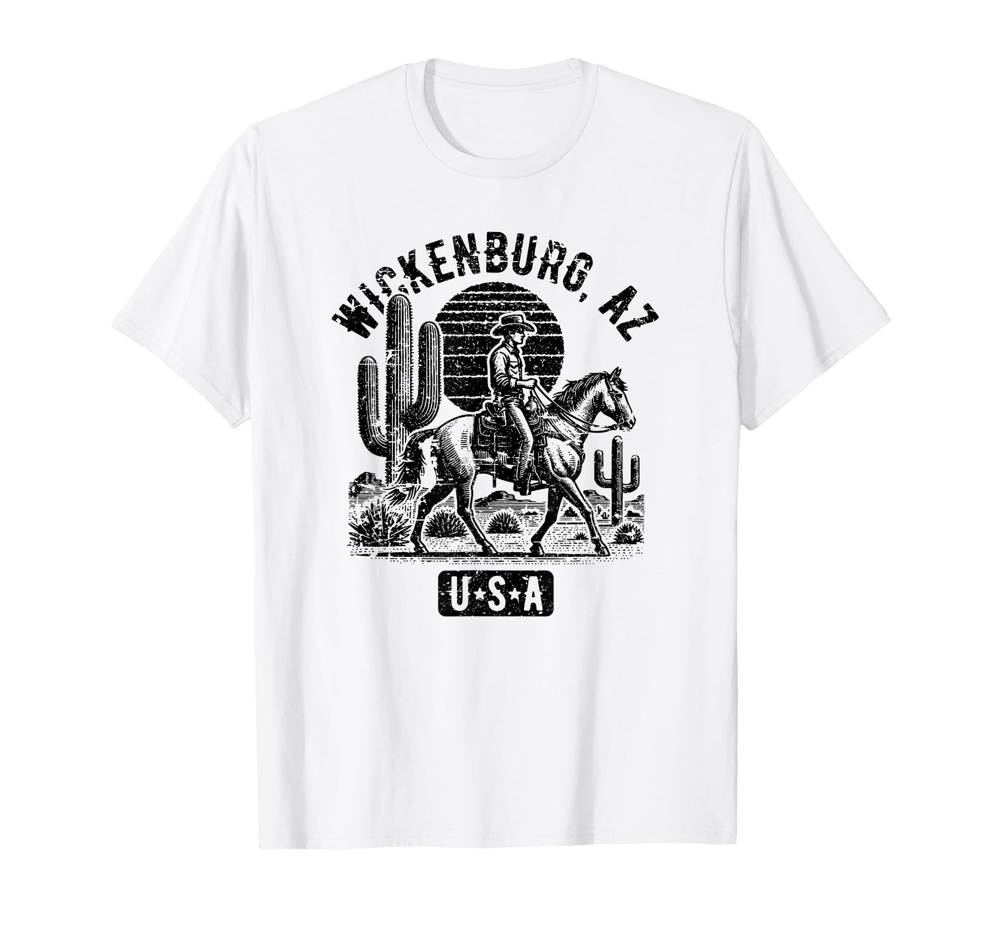Wickenburg Arizona Usa Cowboy Horse T-Shirt - Novelty Apparel Men Women - T-Shirt, Sweatshirt, Hoodie