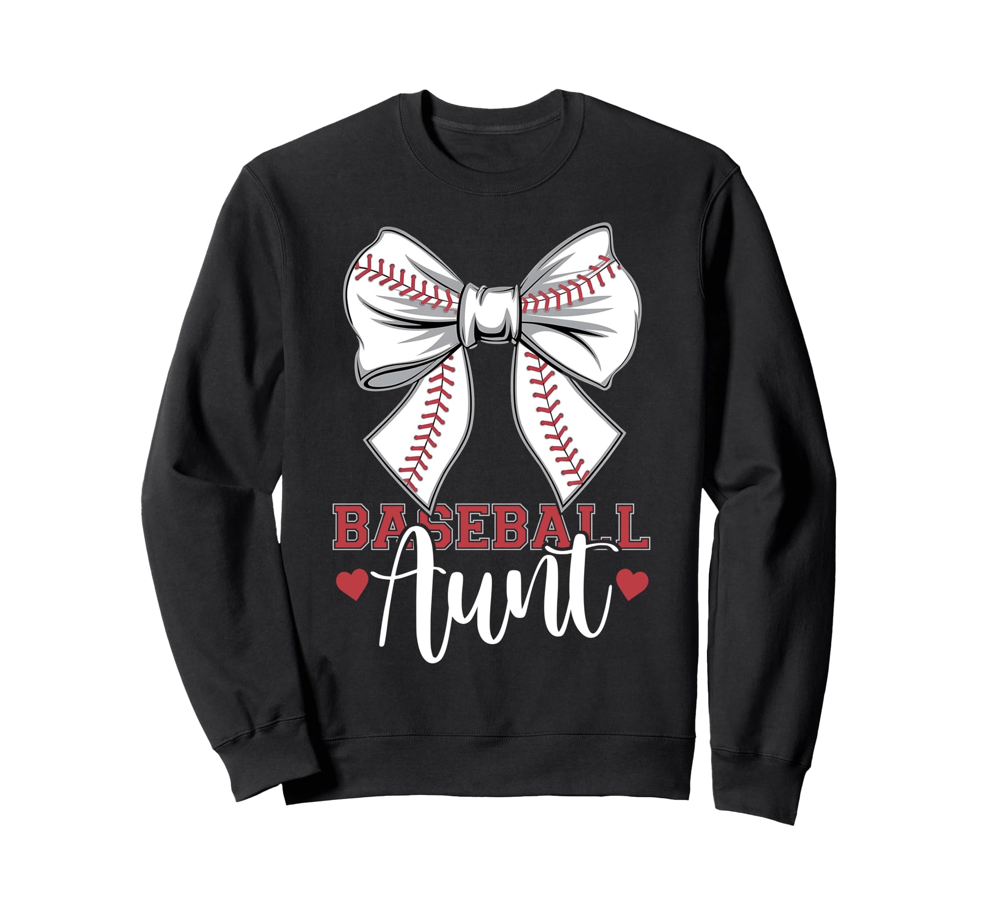 Baseball Aunt Coquette Bow Sport Lover Sweatshirt - Graphic Print Unisex - T-Shirt, Sweatshirt, Hoodie