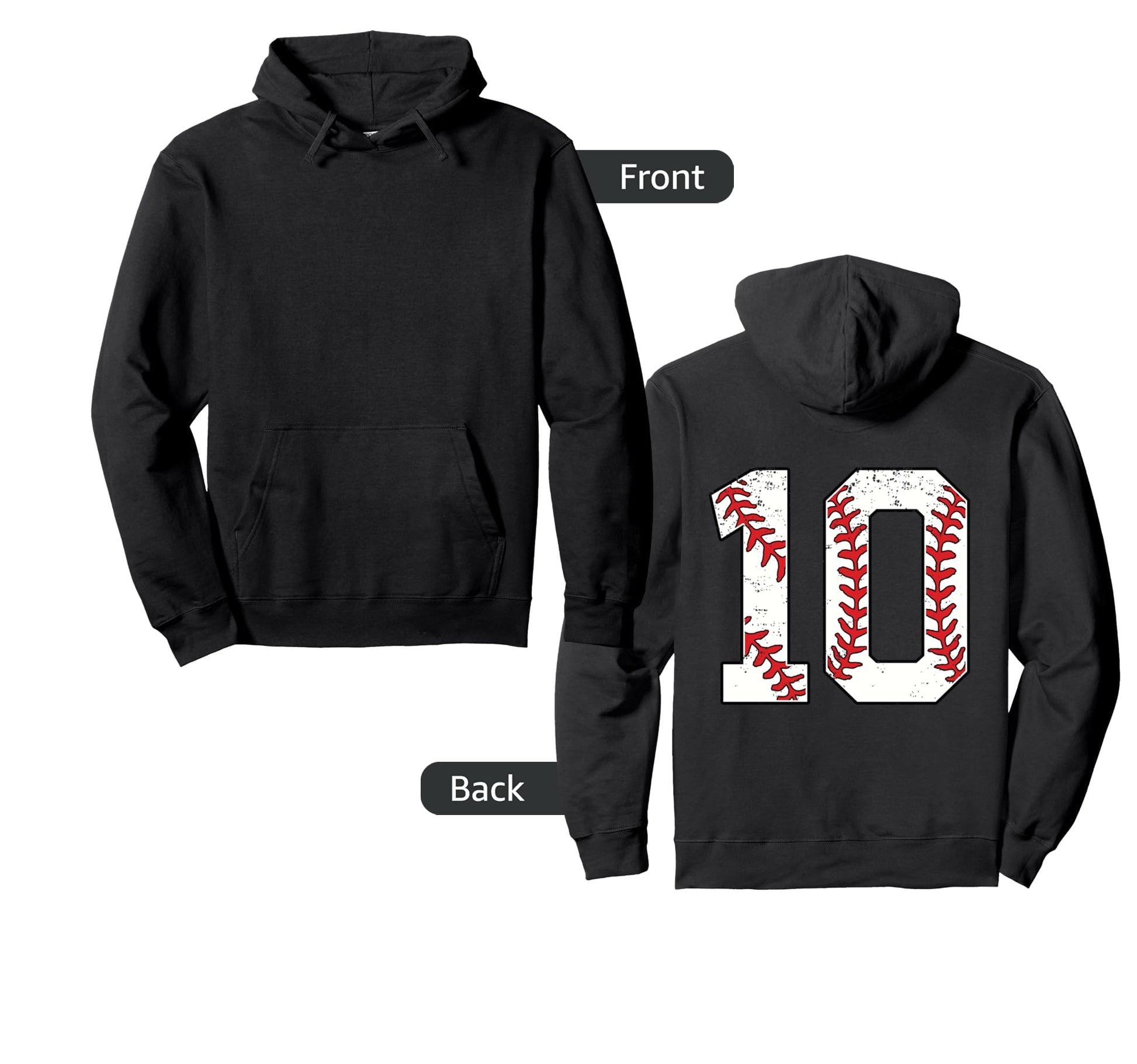 Number 10 Baseball Jersey Number 10 Hoodie - Streetwear Style for Adults - T-Shirt, Sweatshirt, Hoodie