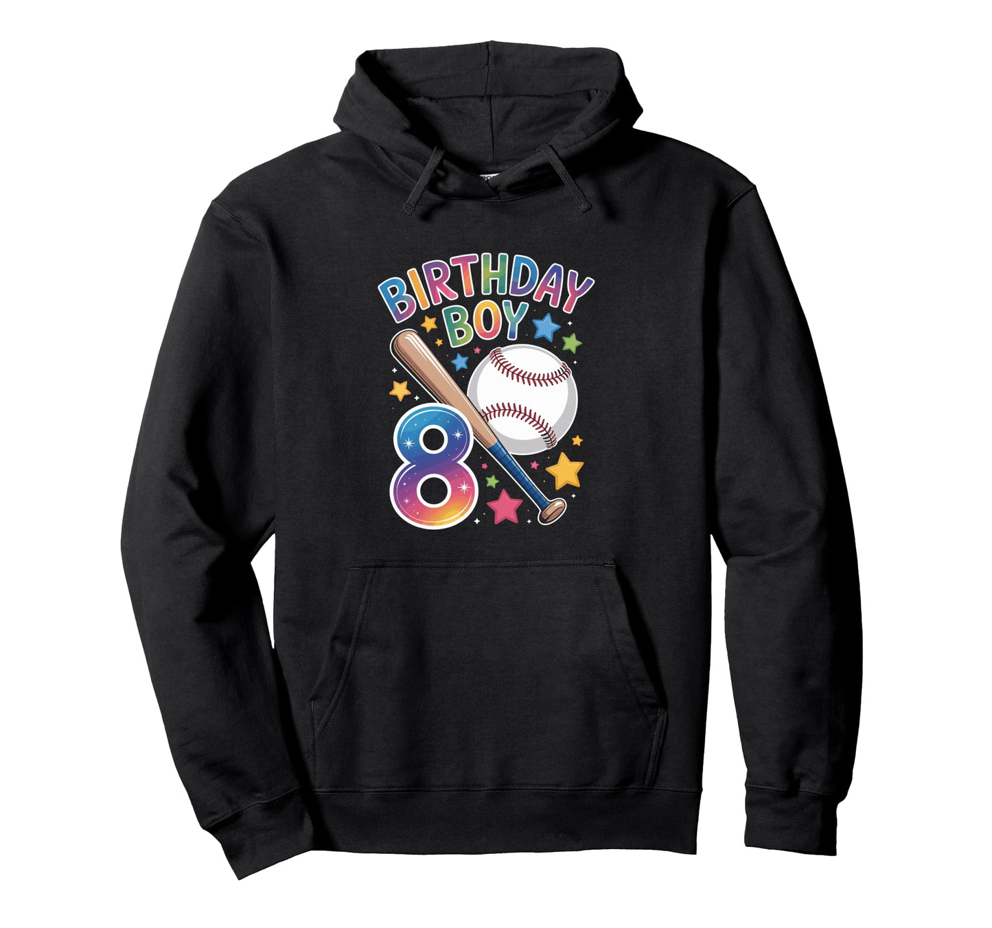 Birthday 8Th Birthday Baseball Hoodie - Novelty Apparel Men Women - T-Shirt, Sweatshirt, Hoodie