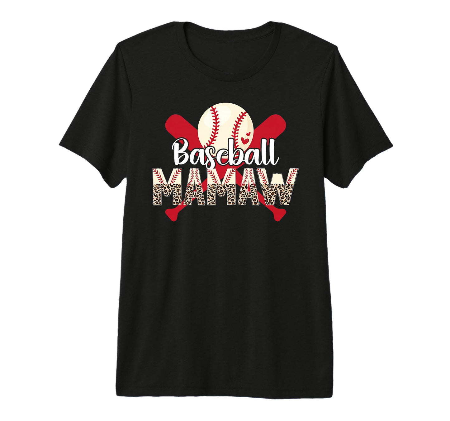 Baseball Mamaw Leopard Mamaw Baseball T-Shirt - Novelty Apparel Unisex - T-Shirt, Sweatshirt, Hoodie