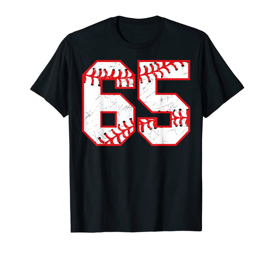 65 Birthday Baseball Theme Bday Party T-Shirt - Trendy Graphic Men Women - T-Shirt, Sweatshirt, Hoodie