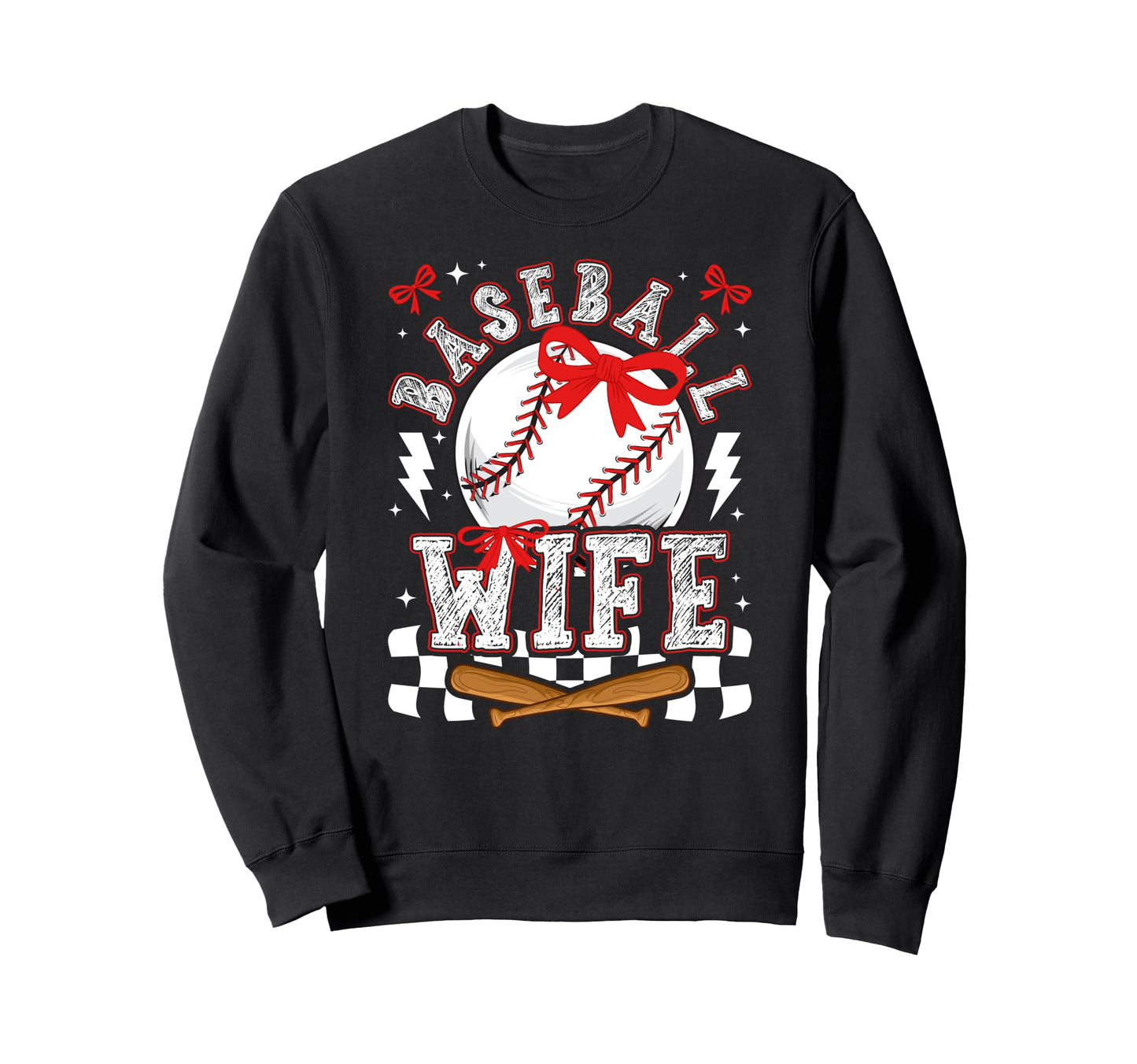 Baseball Wife Coquette Wife Sweatshirt - Custom Art Print for Adults - T-Shirt, Sweatshirt, Hoodie