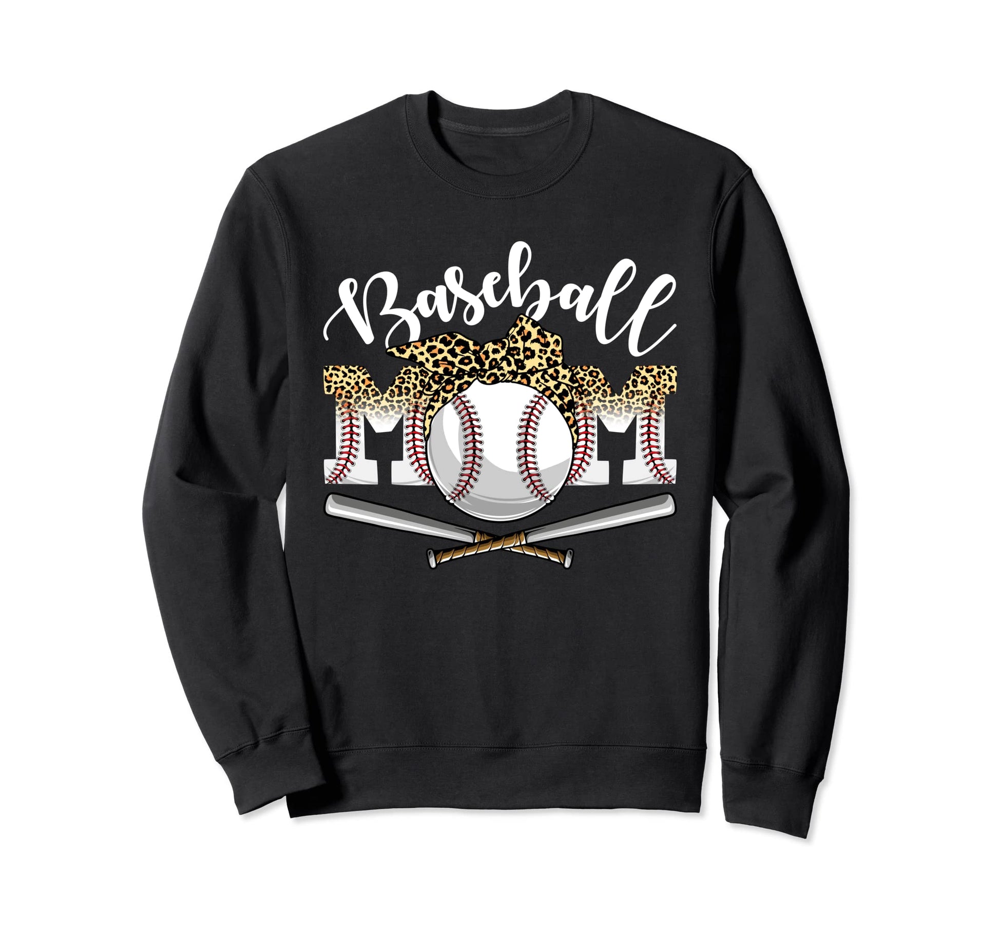 Baseball Mom Leopard Bandana Sweatshirt - Fun Novelty Design Men Women - T-Shirt, Sweatshirt, Hoodie