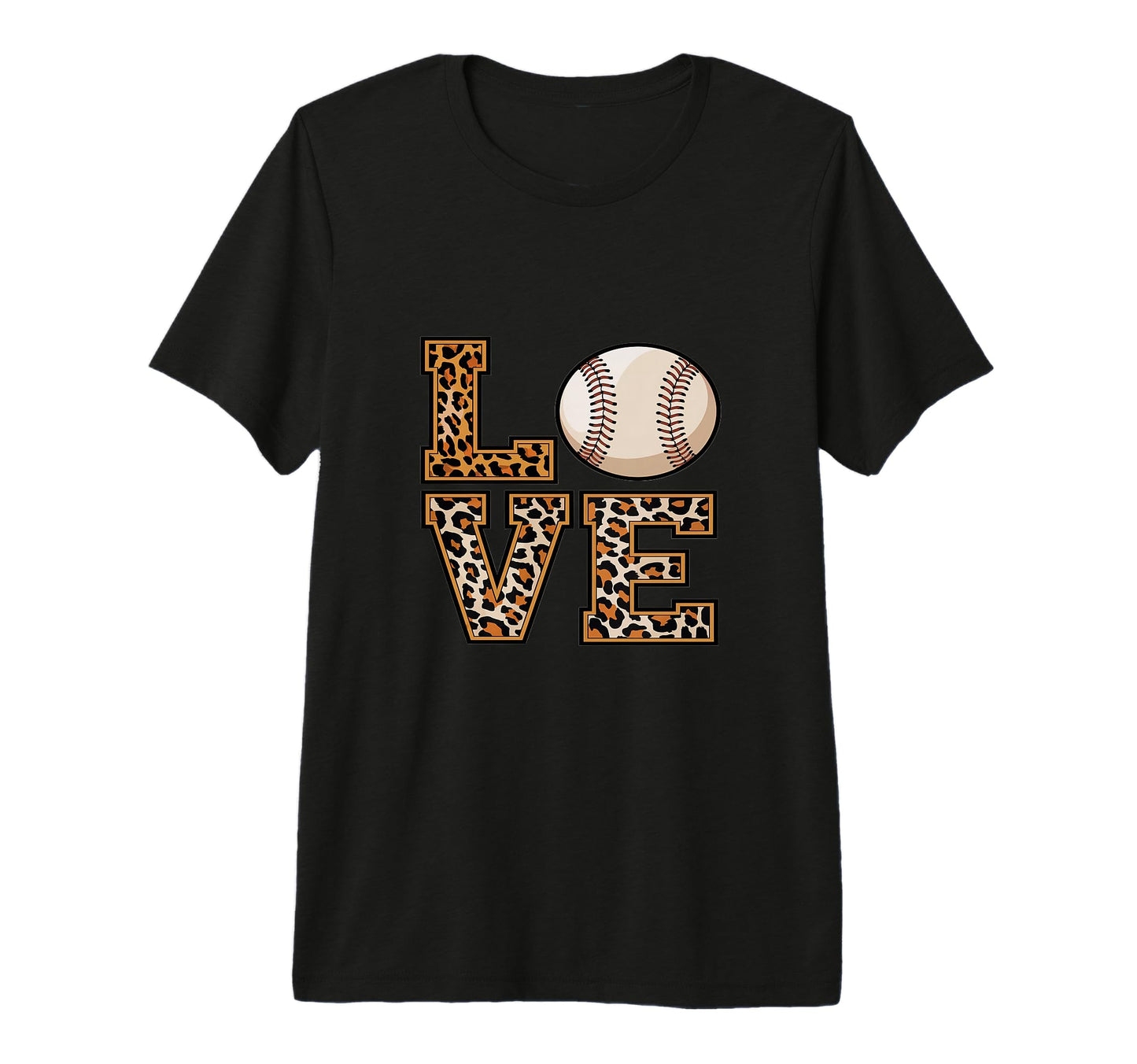 Love Baseball Leopard Baseball T-Shirt - Casual Everyday Wear for Adults - T-Shirt, Sweatshirt, Hoodie