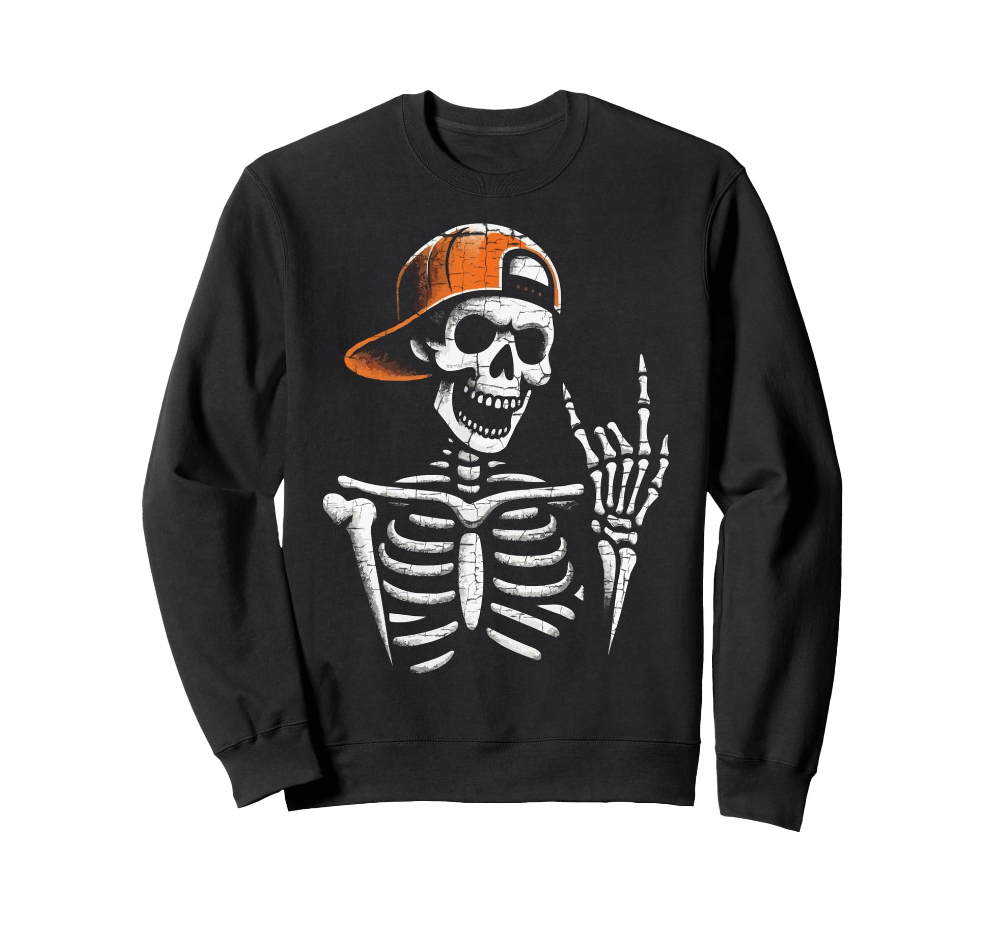 Skeleton Sunglasses Rock Sign Sweatshirt - Unique Graphic for Adults - T-Shirt, Sweatshirt, Hoodie