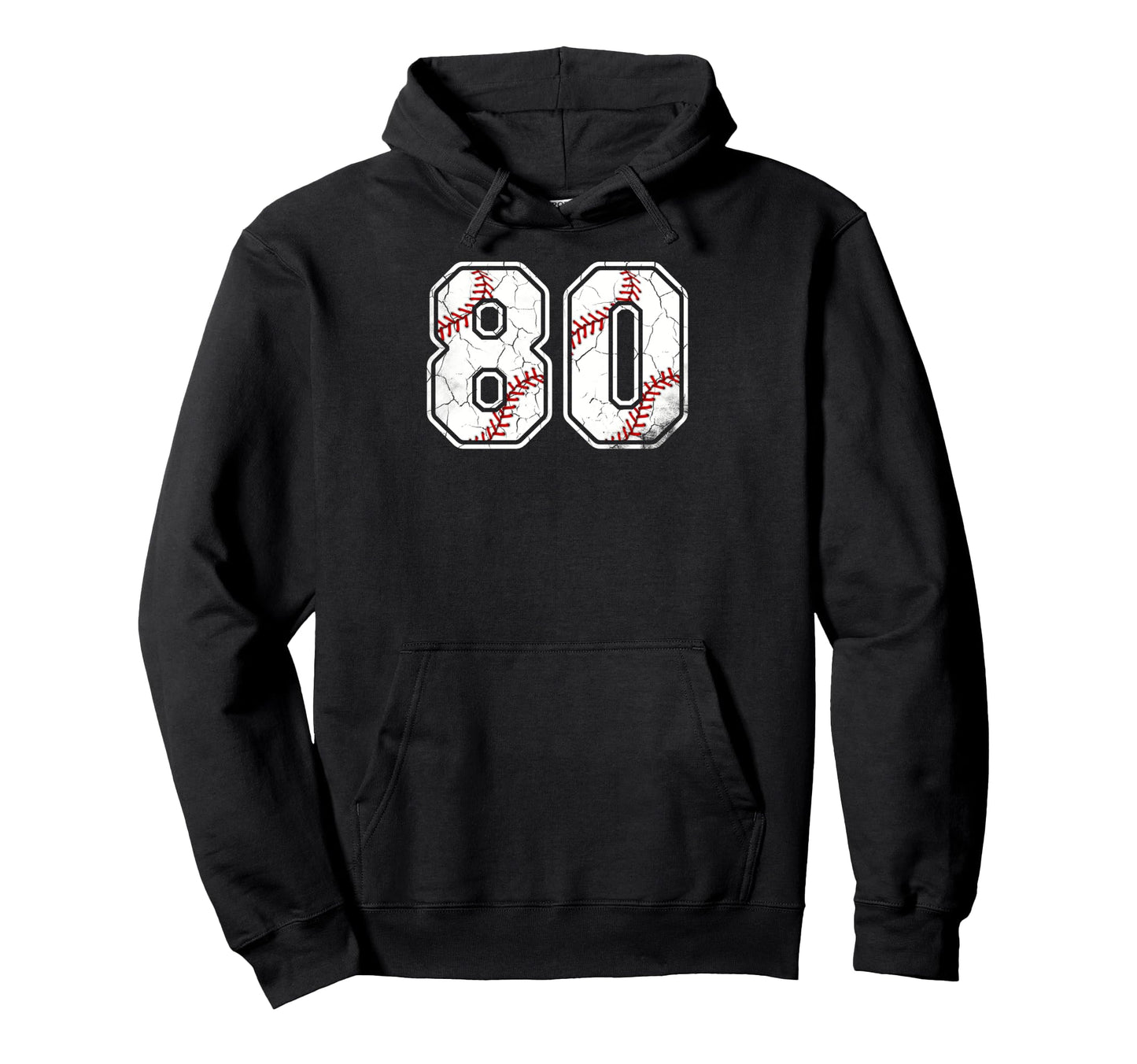 Distressed 80Th Birthday Baseball 80 Hoodie - Novelty Apparel Men Women - T-Shirt, Sweatshirt, Hoodie