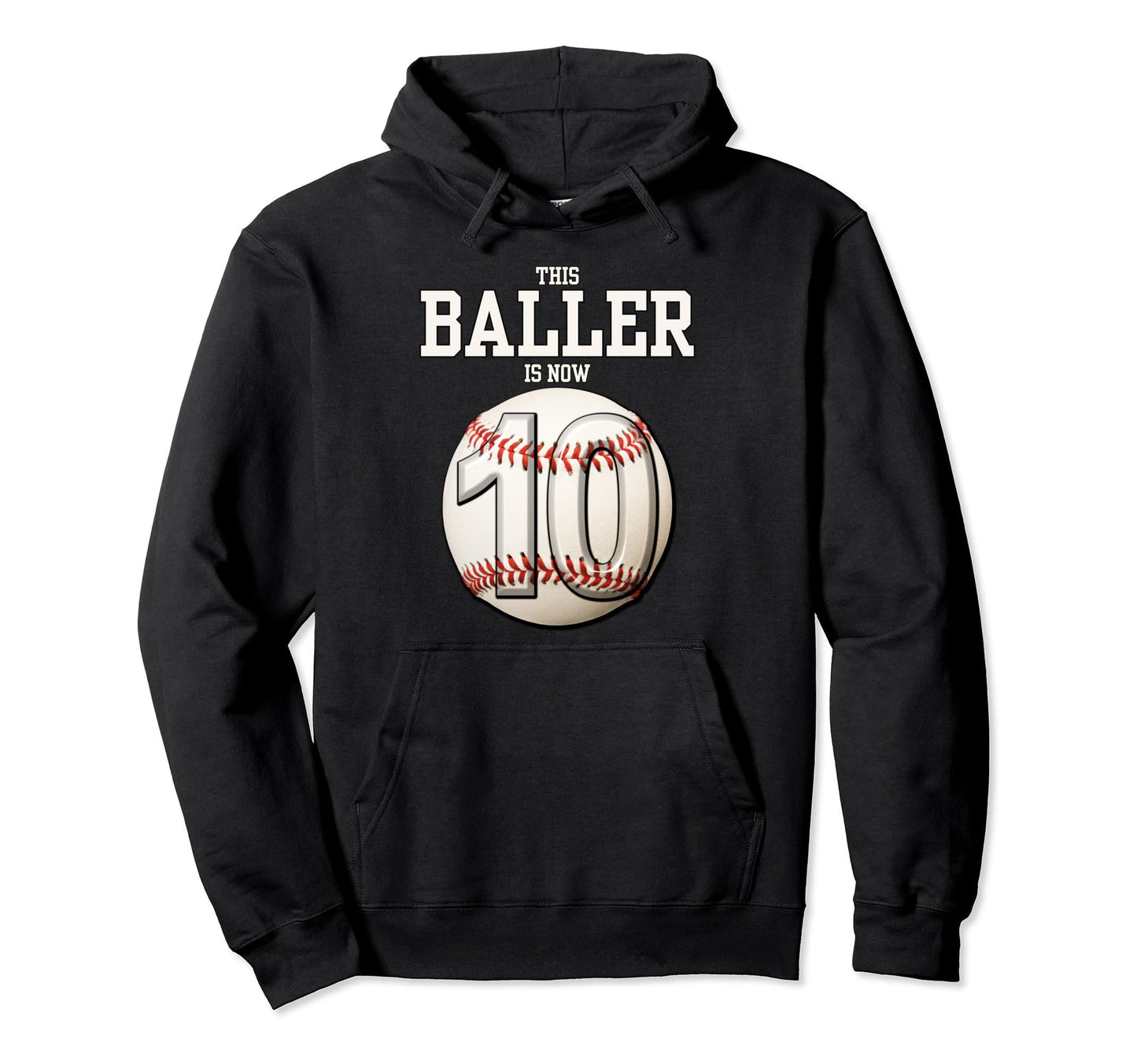 10 Years Old Baseball Themed 10Th Hoodie - Custom Art Print for Adults - T-Shirt, Sweatshirt, Hoodie