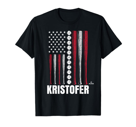 Baseball American Flag Kristofer Bow T-Shirt - Fun Novelty Design Unisex - T-Shirt, Sweatshirt, Hoodie