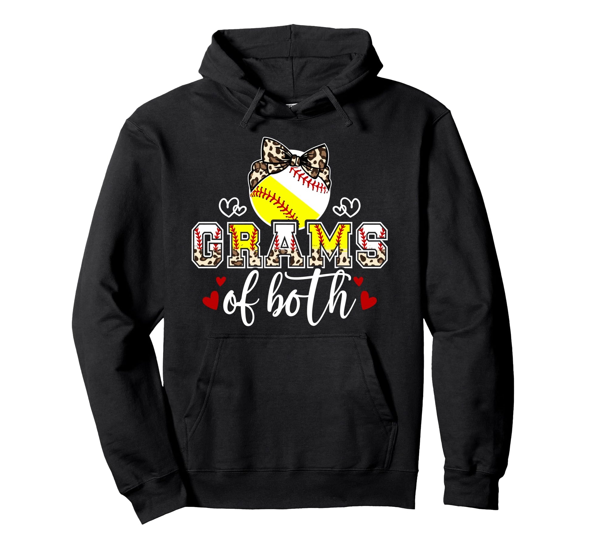 Grams Both Leopard Softball Baseball Hoodie - Minimalist Print Unisex - T-Shirt, Sweatshirt, Hoodie
