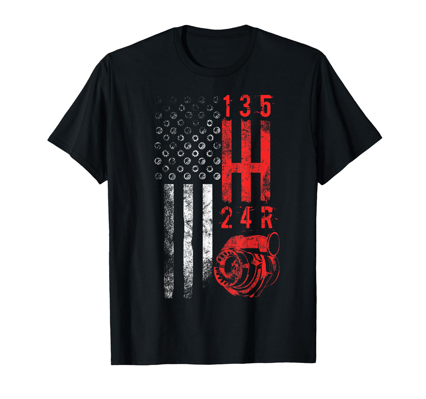 Stick Shift Mechanic Usa Flag Muscle T-Shirt - Novelty Apparel for Adults - T-Shirt, Sweatshirt, Hoodie