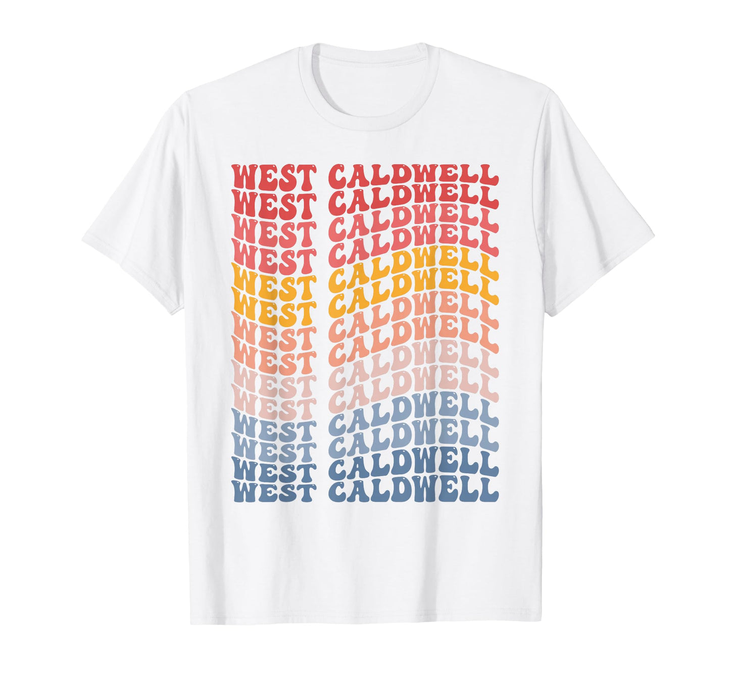 West Caldwell City Groovy T-Shirt - Aesthetic Graphic Unisex - T-Shirt, Sweatshirt, Hoodie