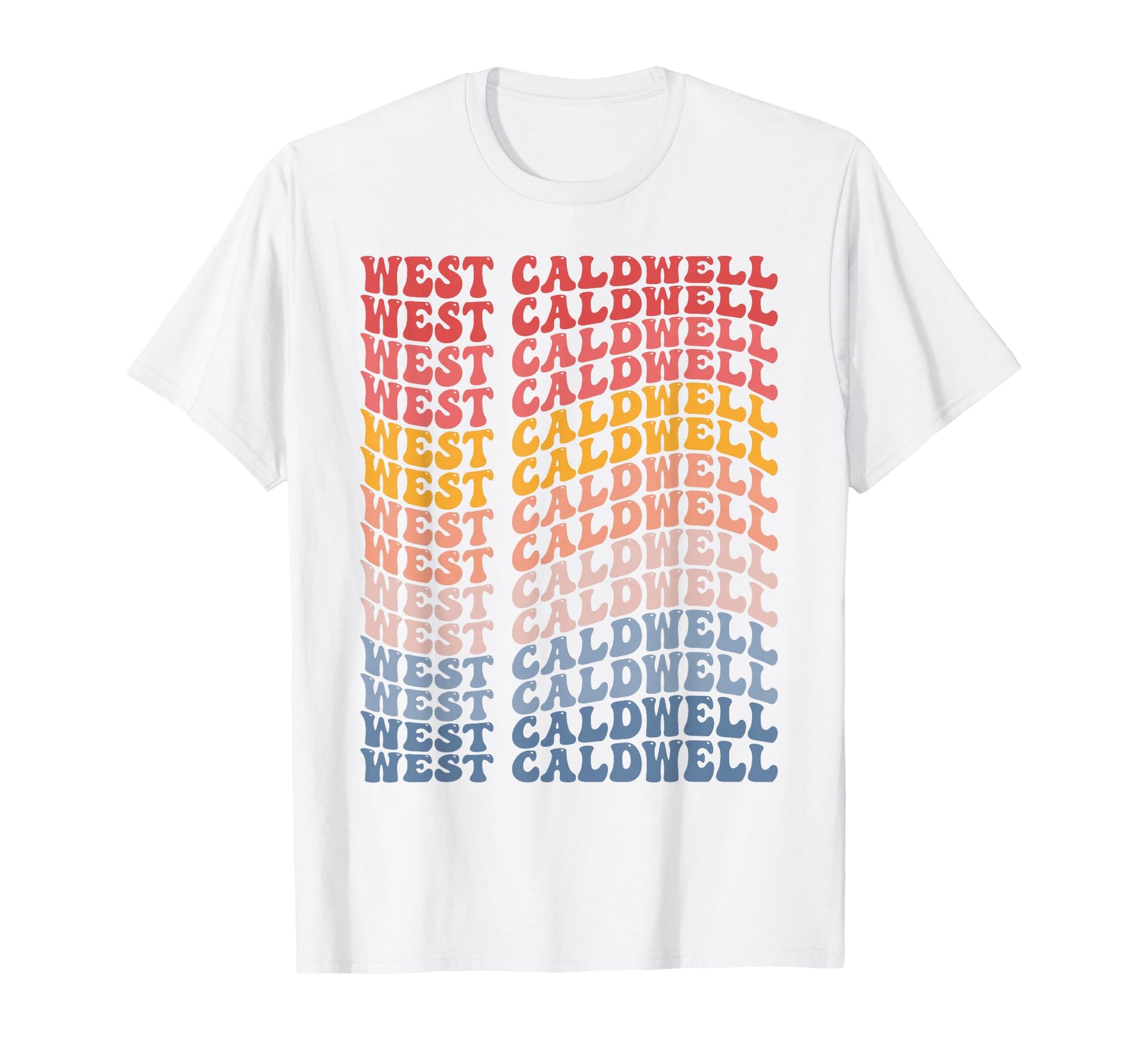 West Caldwell City Groovy T-Shirt - Aesthetic Graphic Unisex - T-Shirt, Sweatshirt, Hoodie