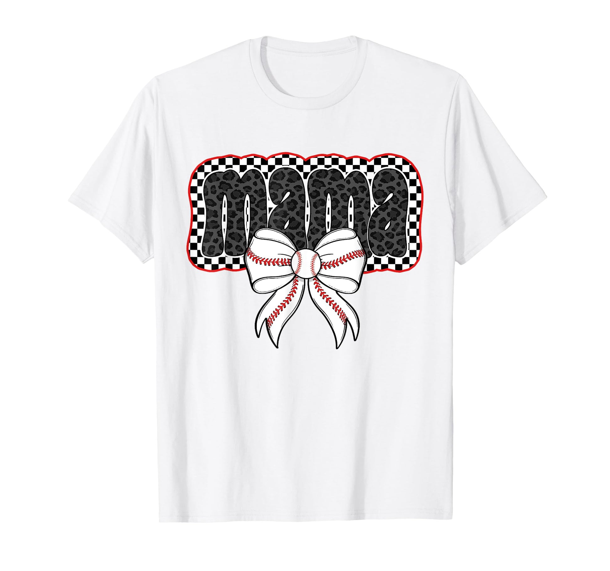 Mama Coquette Bow Baseball Cheer Mom T-Shirt - Trendy Graphic Men Women - T-Shirt, Sweatshirt, Hoodie