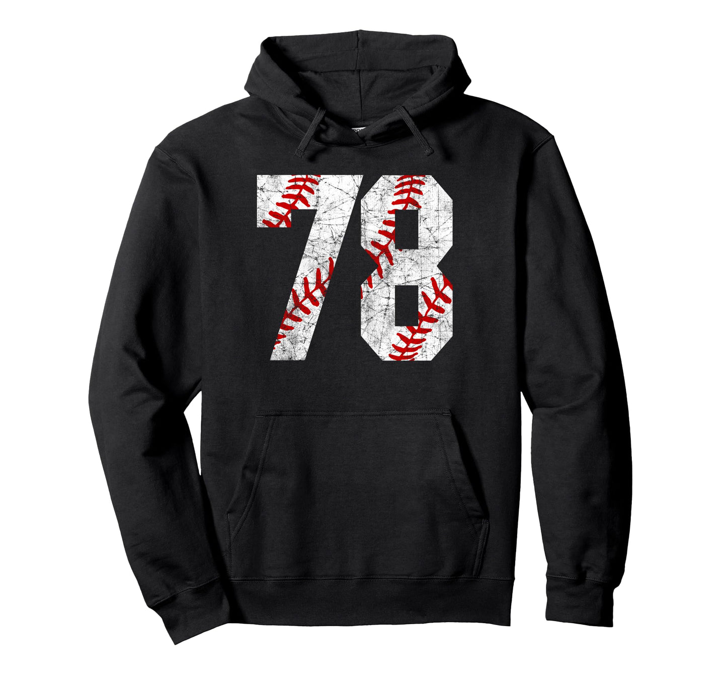 Distressed Baseball Number 78 Jersey Hoodie - Custom Art Print Unisex - T-Shirt, Sweatshirt, Hoodie