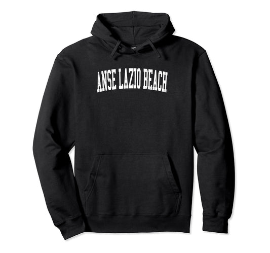 Anse Lazio Distressed White Varsity Hoodie - Trendy Graphic Men Women - T-Shirt, Sweatshirt, Hoodie