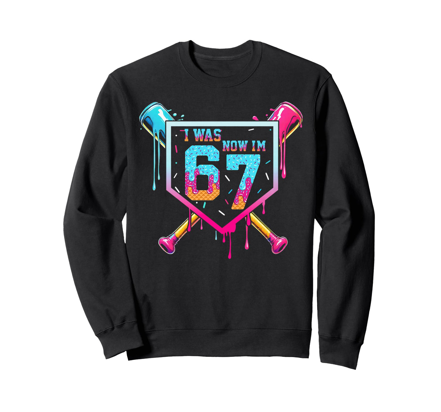 I Was 6 Now Im 7 Baseball Ice Sweatshirt - Casual Everyday Wear Unisex - T-Shirt, Sweatshirt, Hoodie