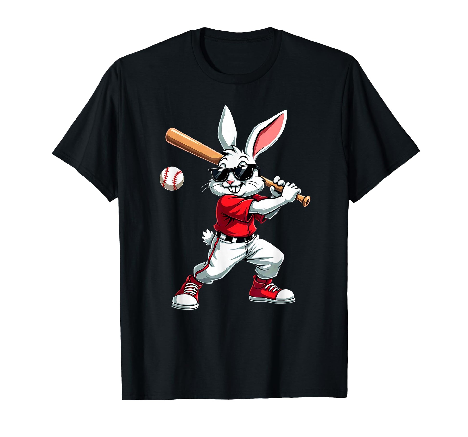 Easter Bunny Playing Baseball Batter T-Shirt - Aesthetic Graphic Unisex - T-Shirt, Sweatshirt, Hoodie