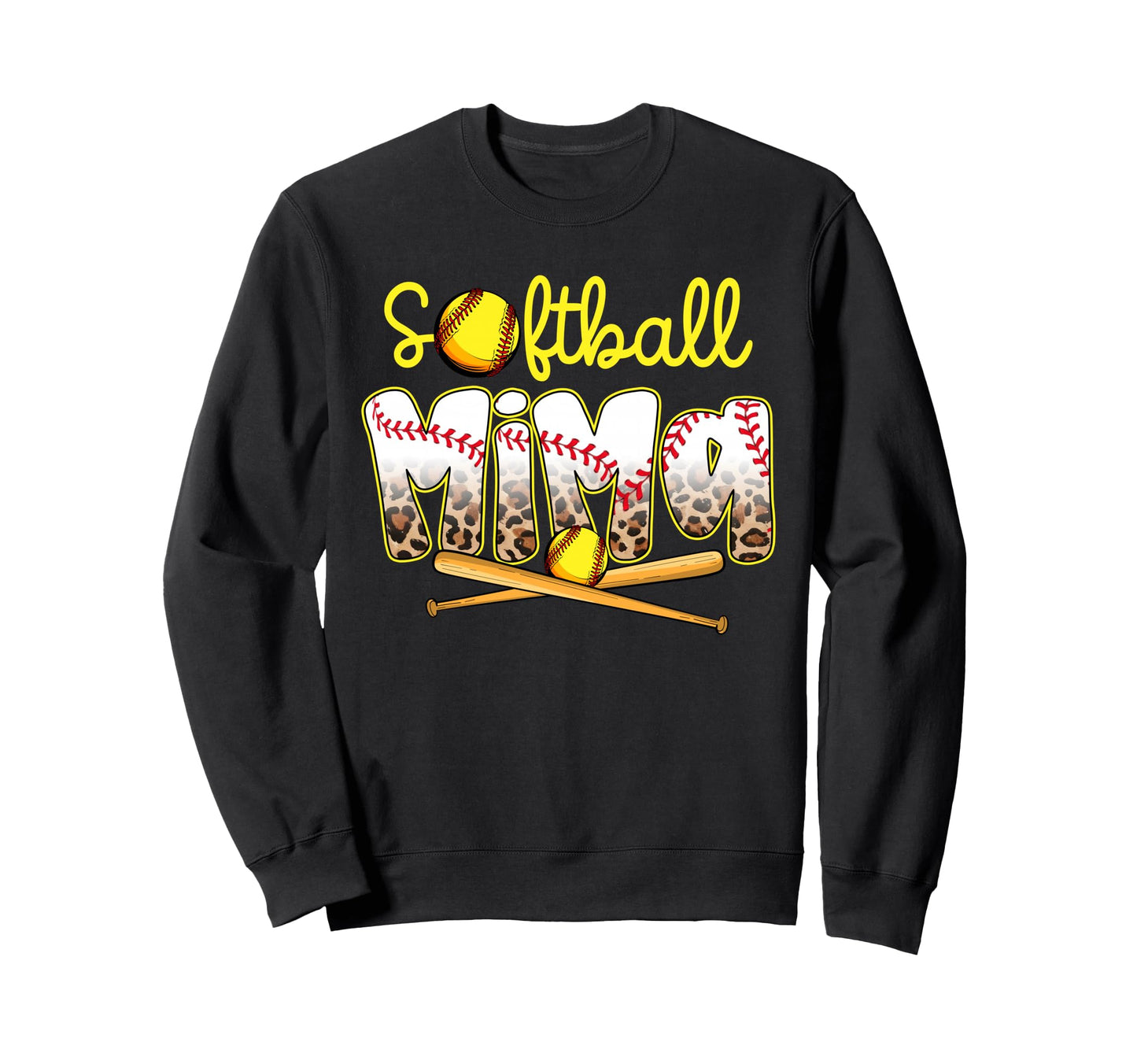 Softball Mima Leopard Mothers Day Sweatshirt - Graphic Print for Adults - T-Shirt, Sweatshirt, Hoodie