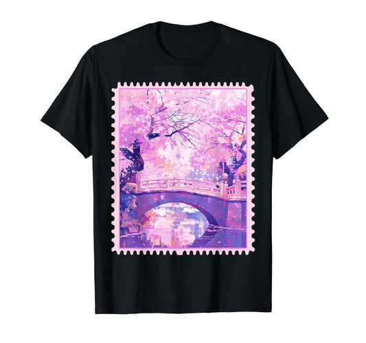 Anime Japanese Bridge Y2K Aesthetic Kawaii T-Shirt - Graphic Print Unisex - T-Shirt, Sweatshirt, Hoodie
