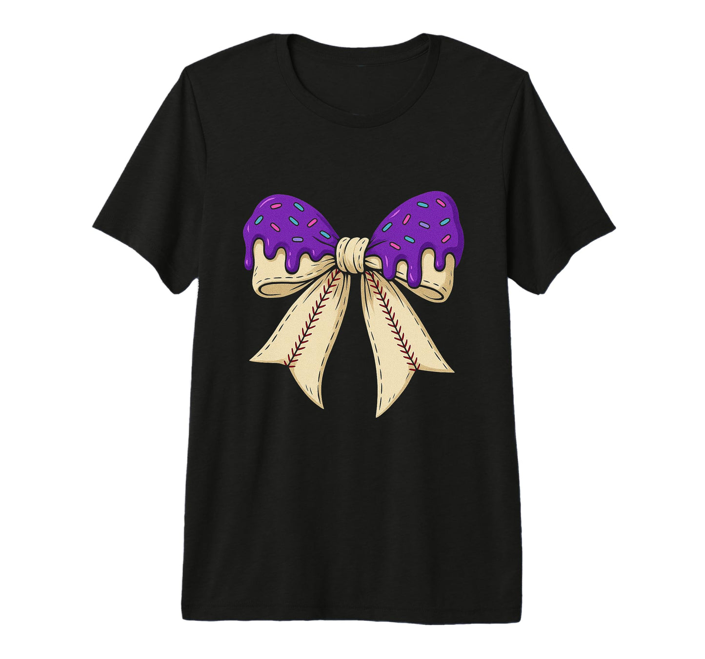 Baseball Bow Ice Cream Dripping T-Shirt - Streetwear Style Men Women - T-Shirt, Sweatshirt, Hoodie