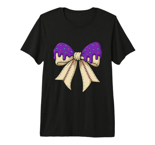 Baseball Bow Ice Cream Dripping T-Shirt - Streetwear Style Men Women - T-Shirt, Sweatshirt, Hoodie