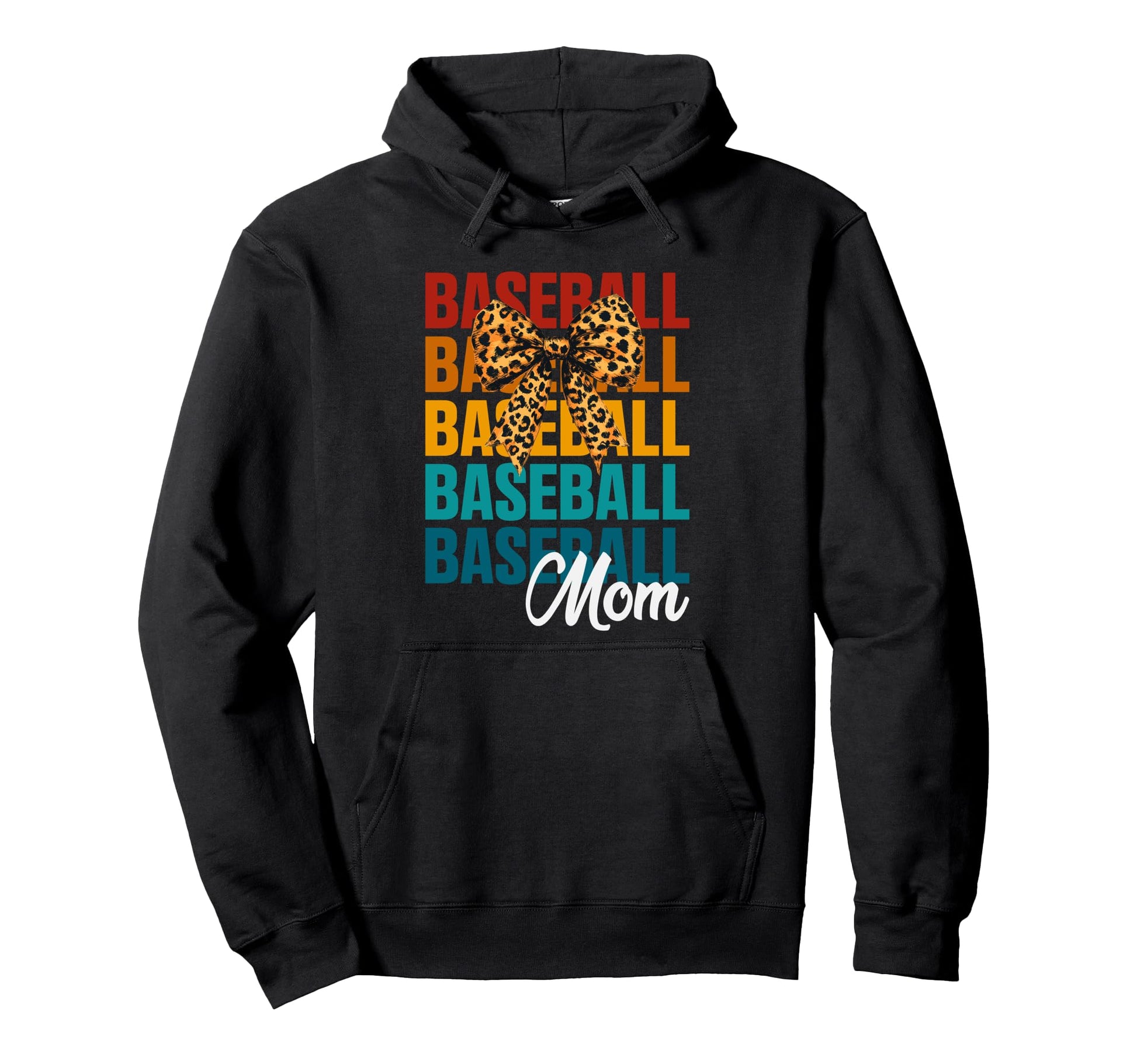 Coquette Bow Baseball Mom Baseball Hoodie - Casual Everyday Wear Unisex - T-Shirt, Sweatshirt, Hoodie