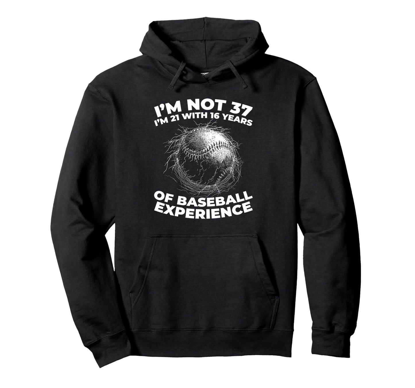 37 Years Old Baseballer Baseball Hoodie - Custom Art Print Men Women - T-Shirt, Sweatshirt, Hoodie
