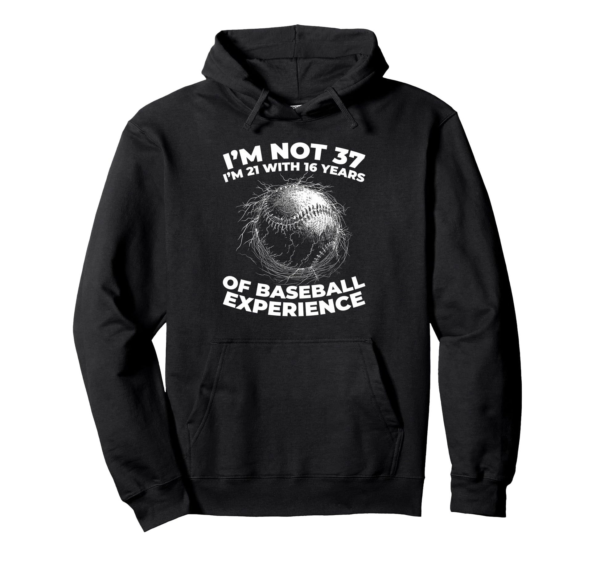 37 Years Old Baseballer Baseball Hoodie - Custom Art Print Men Women - T-Shirt, Sweatshirt, Hoodie