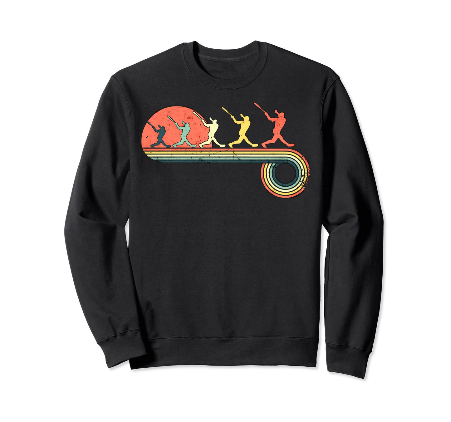 Baseball Homerun Hit Sunset Rainbow Sweatshirt - Novelty Apparel for Adults - T-Shirt, Sweatshirt, Hoodie