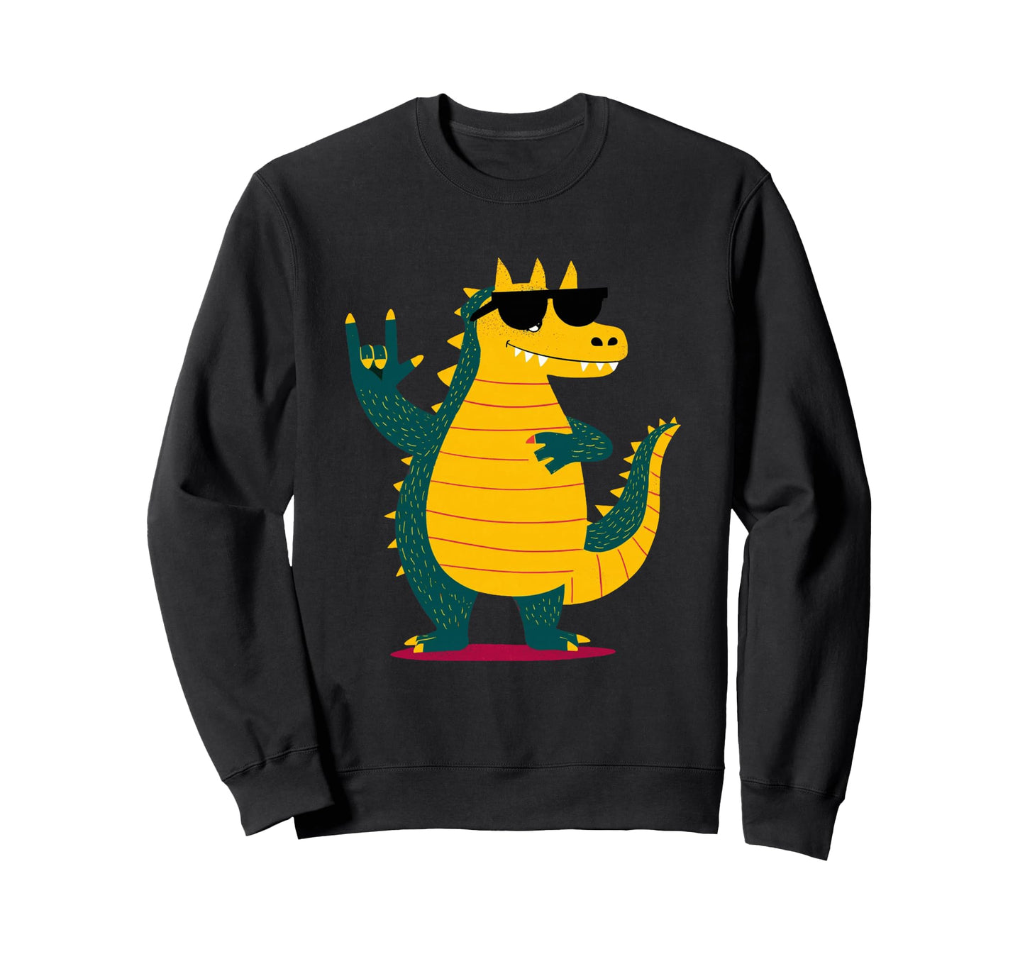 Alligator Rock Hand Sign Punk Sweatshirt - Unique Graphic for Adults - T-Shirt, Sweatshirt, Hoodie
